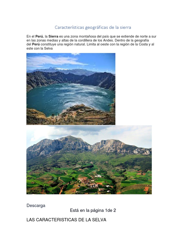 Características Geográficas de La Sierra