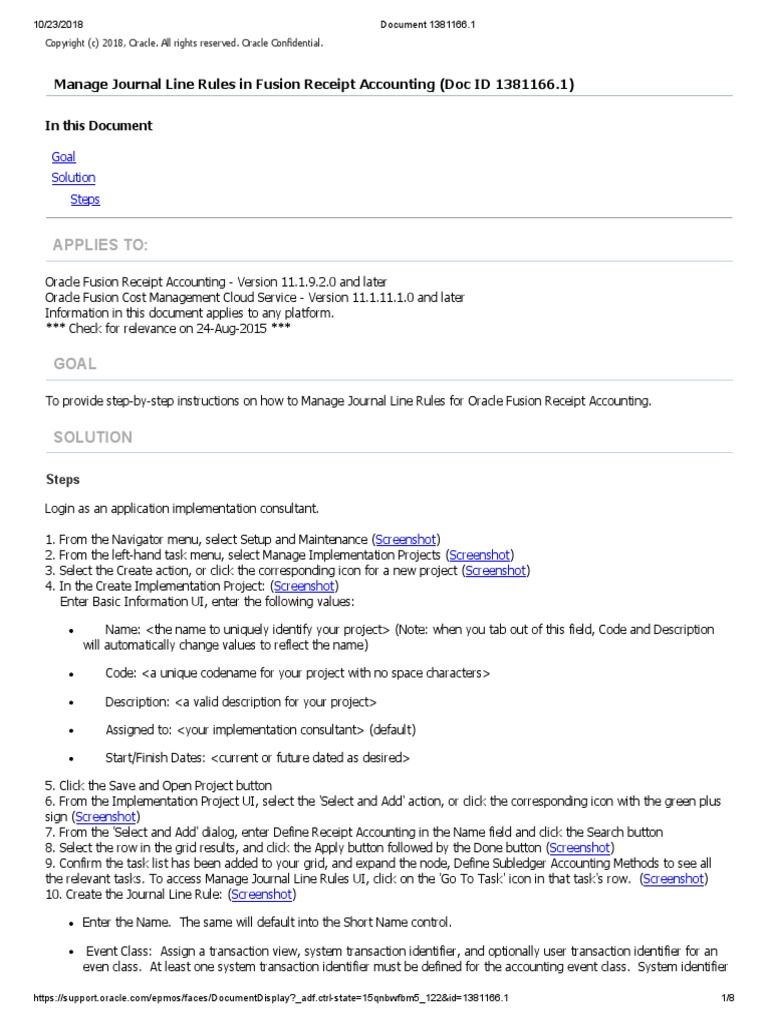 Manage Journal Line Rules in Fusion Receipt Accounting PDF PDF