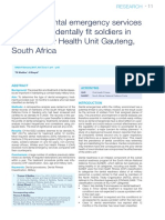 Types of Dental Emergency Services Provided To Dentally Fit Soldiers in Area Military Health Unit Gauteng, South Africa