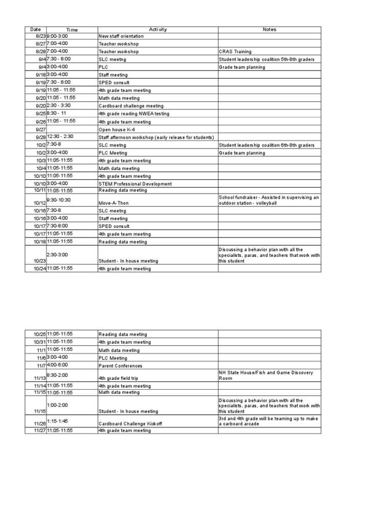 2023 School Activity Schedule | PDF | Schools | Learning