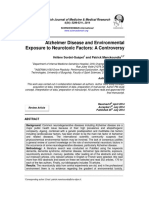 Alzheimer Disease and Environmental Exposure To Neurotoxic Factors: A Controversy