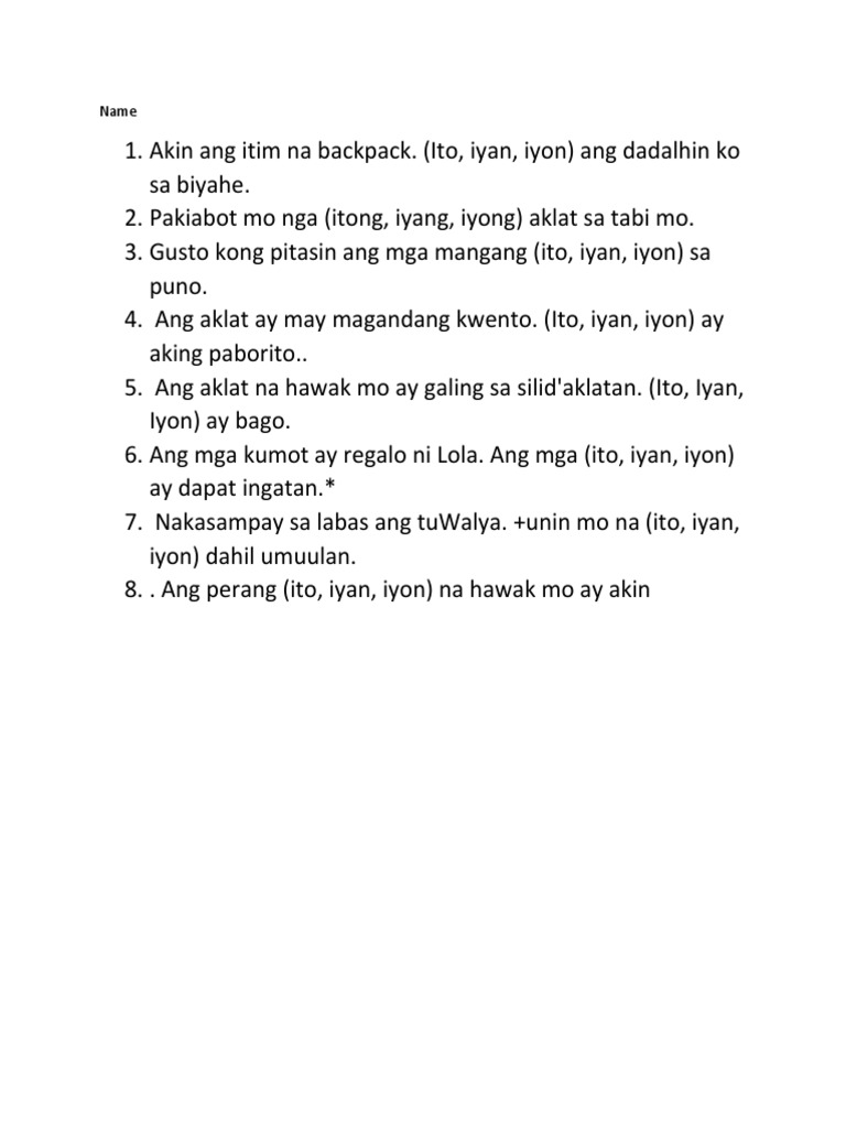 Ito, Iya, Iyon | PDF