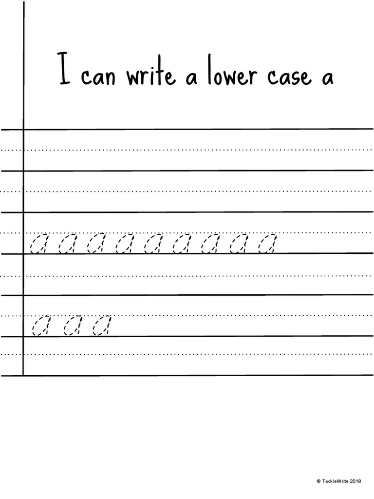 How to Write a Lowercase 'a' | PDF