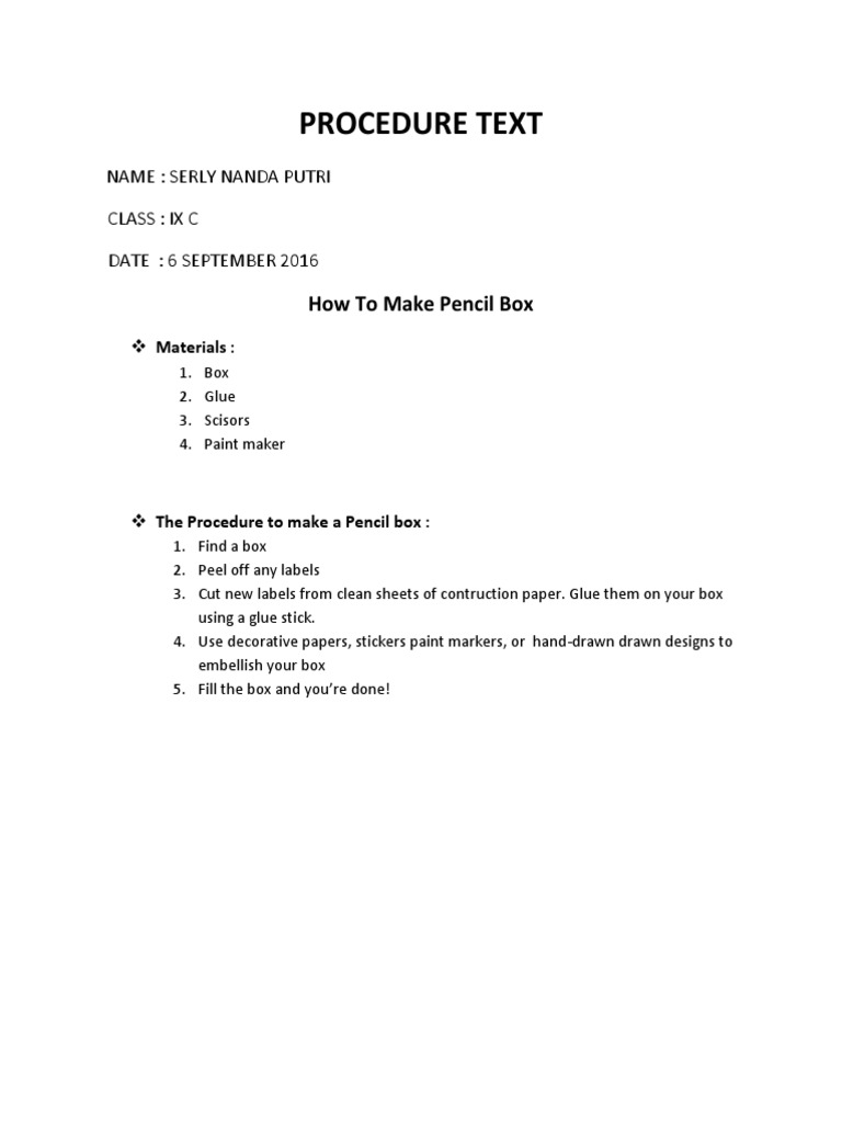Procedure Text | PDF | Sewing | Cakes