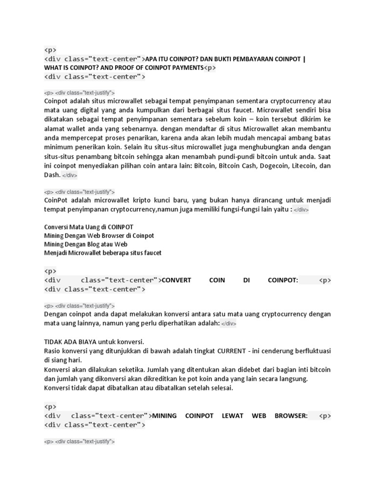 Apa Itu Coinpot | PDF