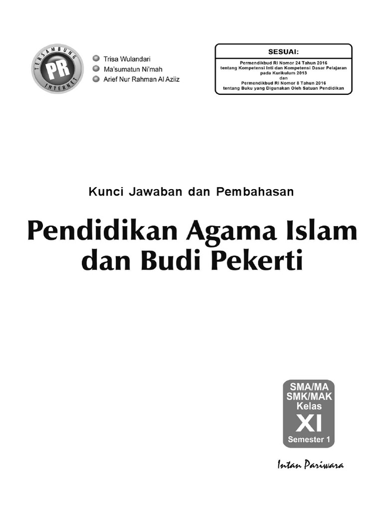 01 Kunci Pai 11a K 13 Edisi 2017
