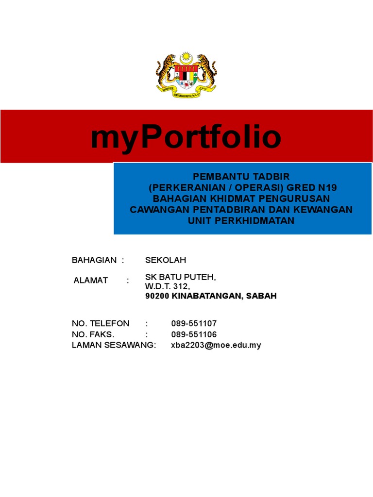 my portfolio pembantu tadbir n19