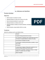 Database Design 2-2: Entities, Instances, Attributes and Identifiers Practice Activities