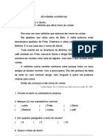 Atividade Avaliativa Com o Texto A Velhinha Que Dava Nome Ás Coisas