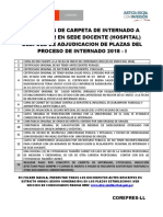 Carpeta Internado en Sedes Docentes Proceso Internado 2018 I