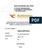 Evaluación de desórdenes emocionales y trastornos de conducta en niños y jóvenes