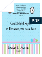 Consolidated Report of Proficiency On Basic Facts: Principal III