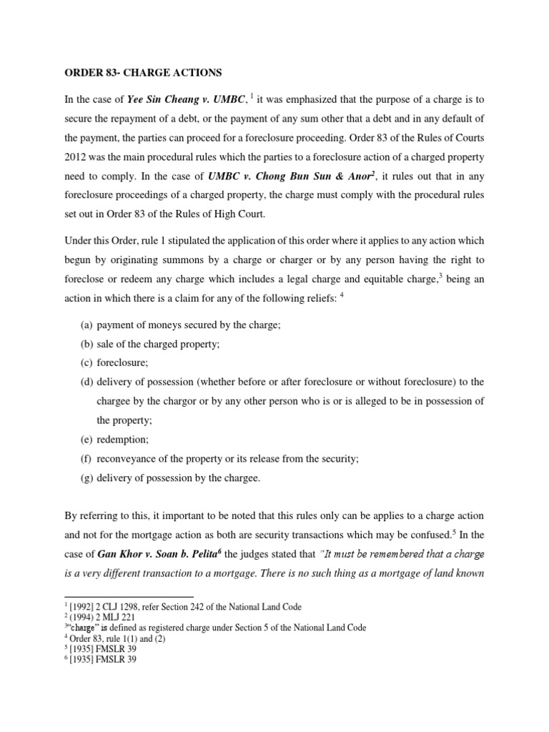 Order 83, Rules of Court 2012 - Charge Actions | Download Free PDF ...