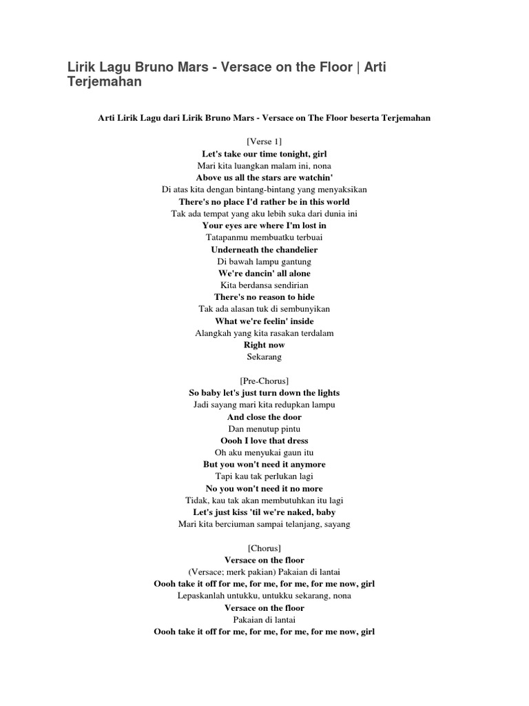 Verchase On The Floor By Bruno Mars