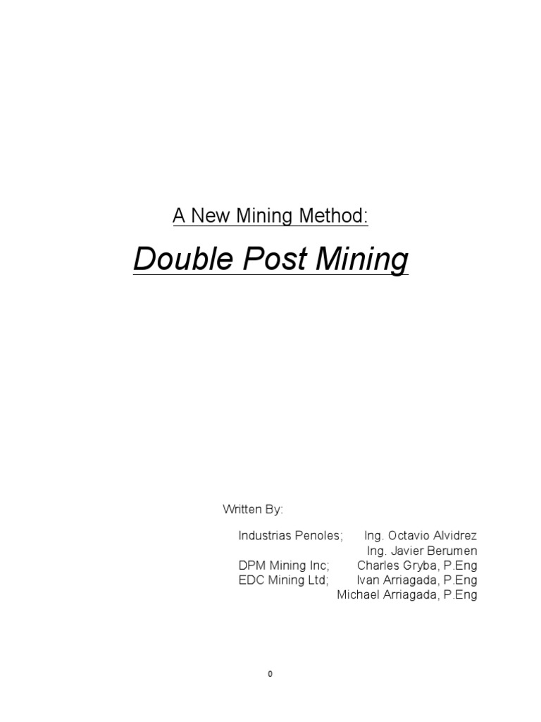 Double Post Mining Method Overview | PDF | Mining | Concrete