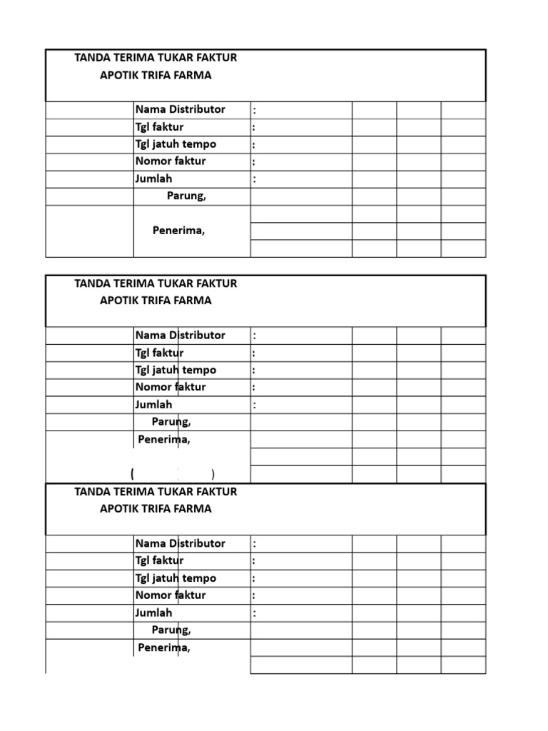Tanda Terima TKR Faktur PDF