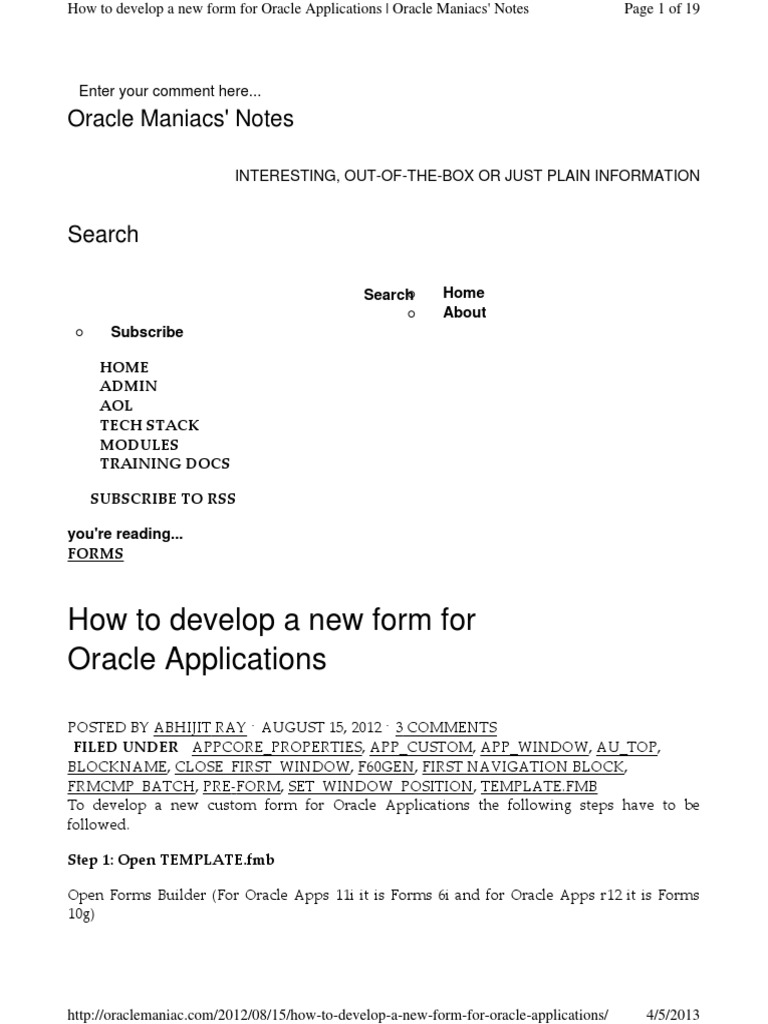 Developing Custom Forms in Oracle Apps | PDF | Oracle Database ...