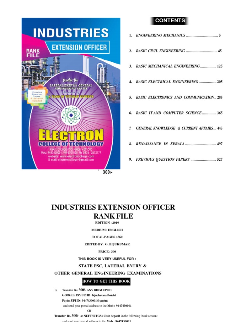 Industries EXTENSION OFFICER