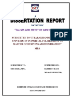 Causes and Effect of Absenteeism