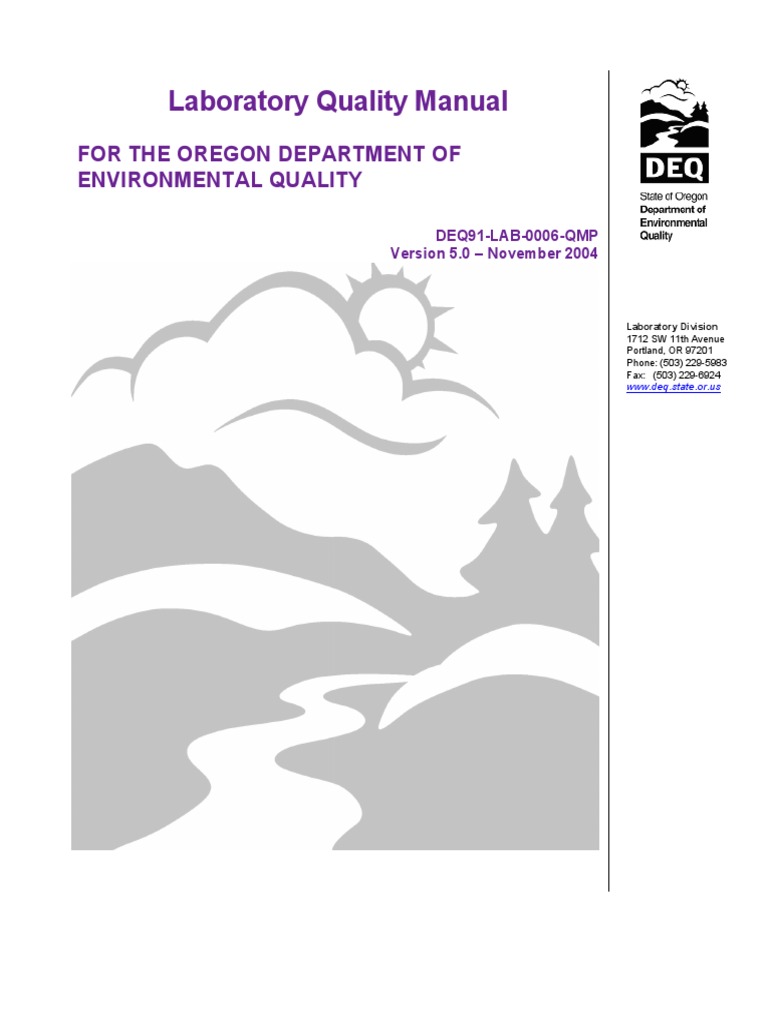 Lab Quality Manual PDF Quality Assurance United States