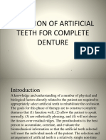 Selection of Artificial Teeth For Complete Denture