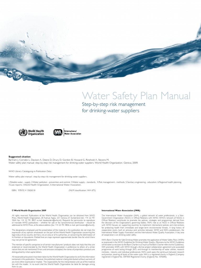 Water Safety Plan Manual Step by Step Risk Management for Drinking