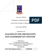 Analysis of The Organization and Leadership of Unilever