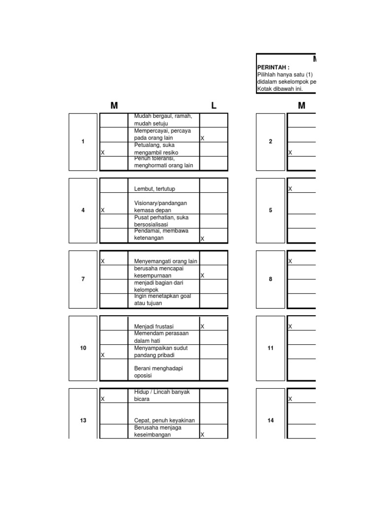 Tes MMI Psikotes | PDF