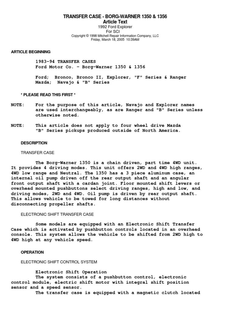 Borg Warner - BW1356 PDF | PDF | Manual Transmission | Transmission ...