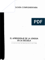 El Aprendizaje de La Lengua en La Escuela Ac PDF