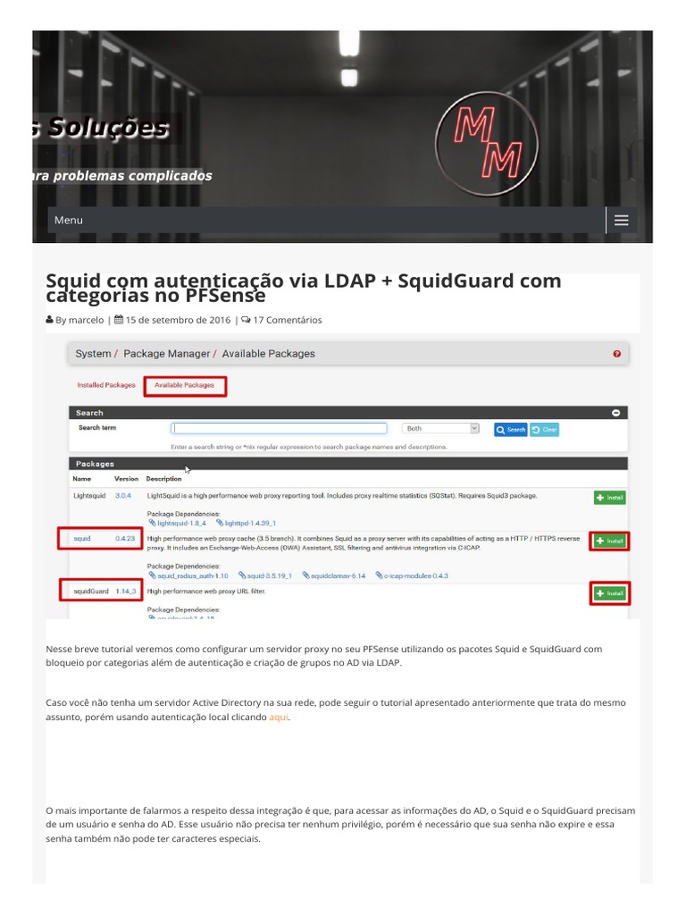 Configurando Squid e SquidGuard no PFSense | PDF | Servidor Proxy ...