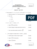 Unit Matematik Kolej Matrikulasi Johor Kementerian Pendidikan Malaysia QS015 Assignment 1: Topic 1 (Set 1)
