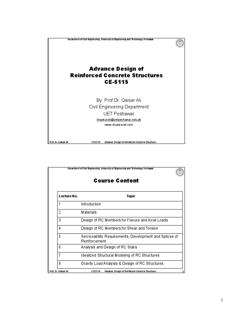 Advanced RC Design Course Guide | PDF | Structural Steel | Reinforced ...