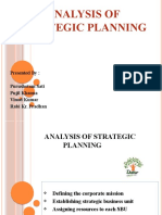 Analysis of Strategic Planning: Presented By: Purushotam Sati Pujil Khanna Vinod Kumar Rabi Kr. Pradhan