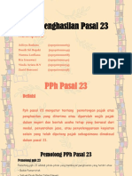 Pajak Penghasilan Pasal 23