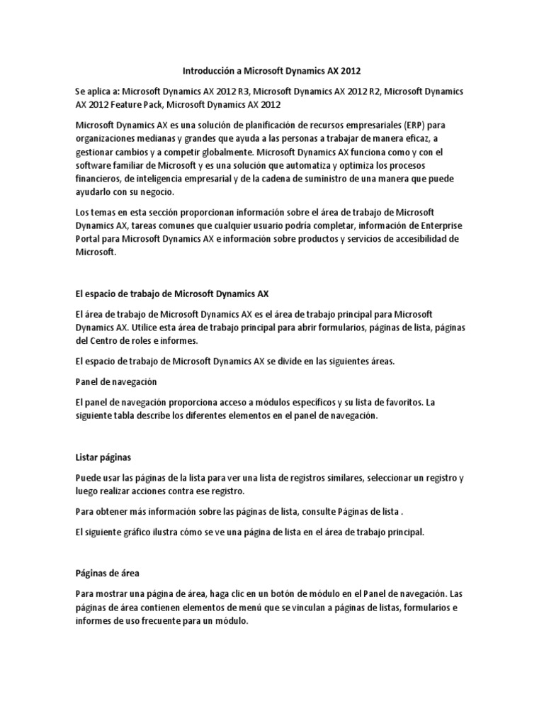 Introducción a Microsoft Dynamics AX 2012 | PDF | Planificación de ...