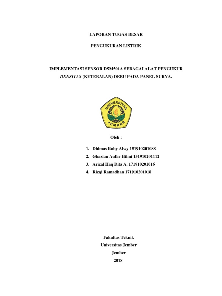 Sensor Dsm501a Untuk Monitor Debu Panel Surya Pdf