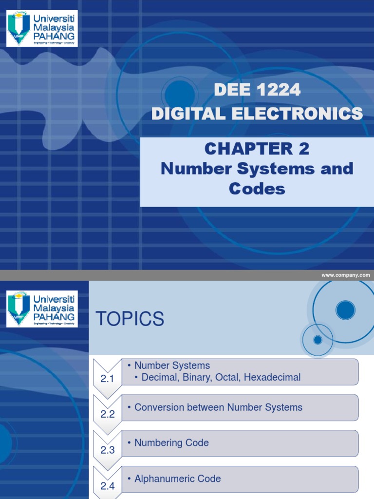 DEE 1224 Digital Electronics Number Systems and Codes PDF Binary
