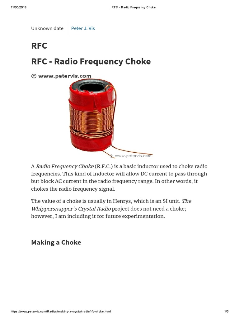 RFC Radio Frequency Choke PDF PDF Inductor Components