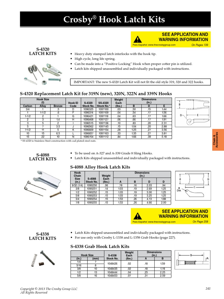 Latch kit Crosby Building Materials Metals