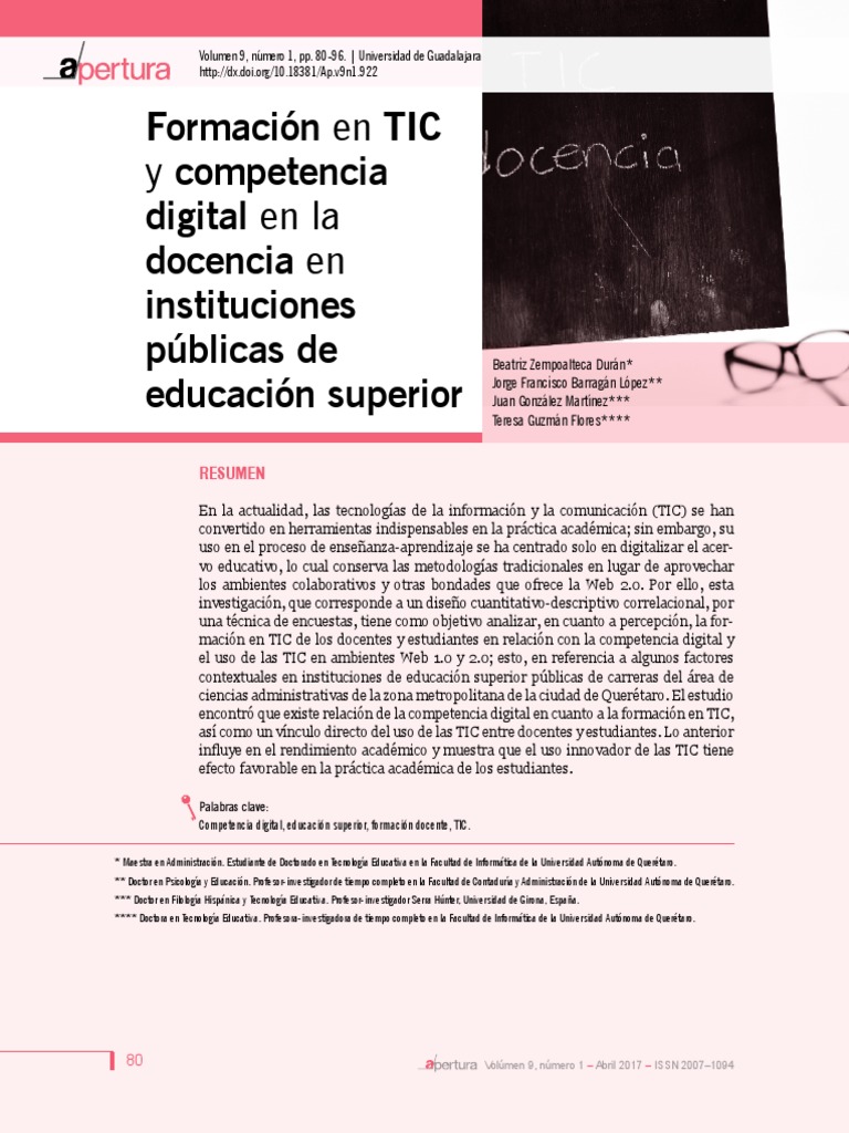 Formación TIC y competencia digital en educación | PDF | Tecnología de ...