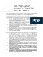 Contaminaciondel Aire - Qué Hacer?