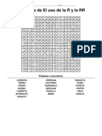 Sopa de Letras de El Uso de La R y La RR