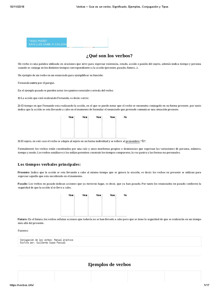 Ingles Verbos Que Es Un Verbo; Significado, Ejemplos