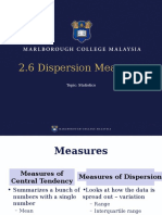 2.6 Dispersion Measures: Topic: Statistics
