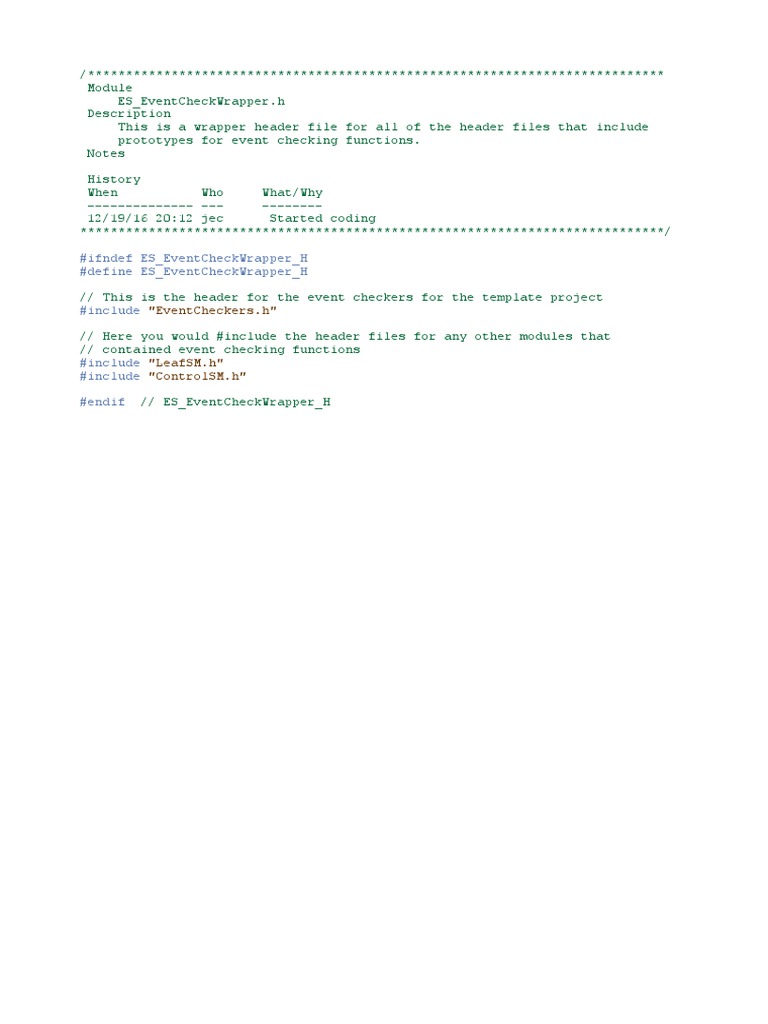 Event Check Wrapper Header File | PDF | C++ | Models Of Computation