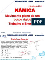 Movimento plano de um corpo rígido: trabalho, energia e número de revoluções