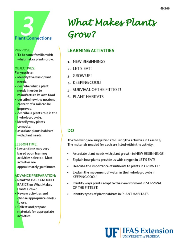 What Makes Plants Grow PDF Soil Plants