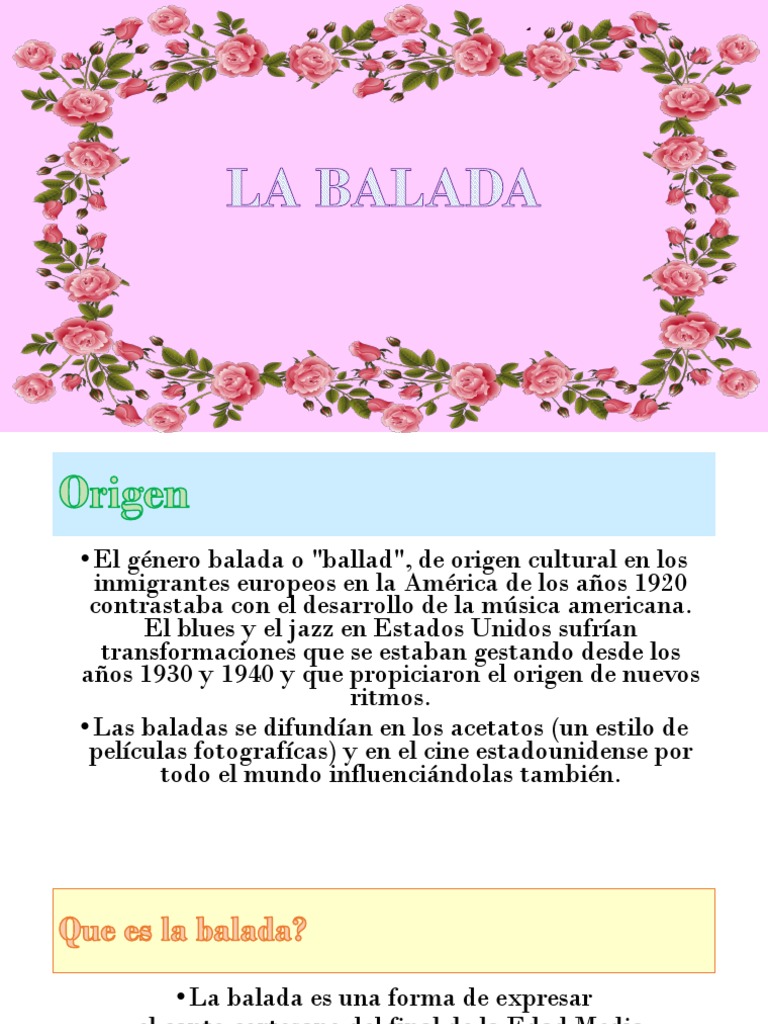 Origen y características de la balada | PDF | Balada | Poesía