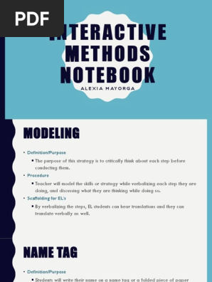 interactive methods notebook